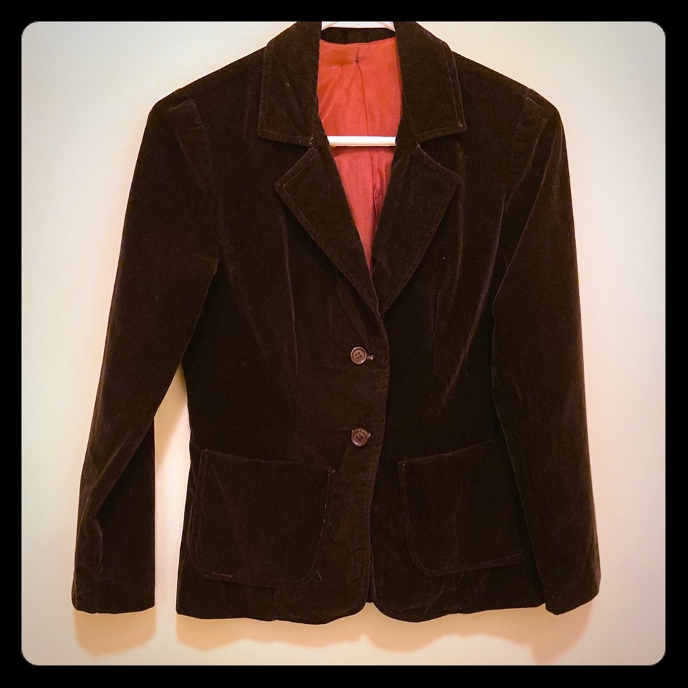 Chocolate brown velvet jacket like new condition